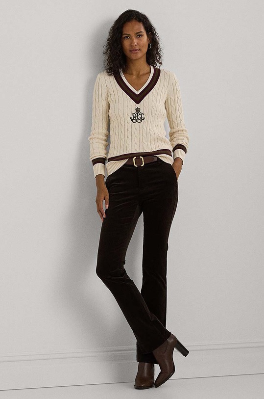 Ρούχα Βαμβακερό πουλόβερ Lauren Ralph Lauren 200951624 μπεζ