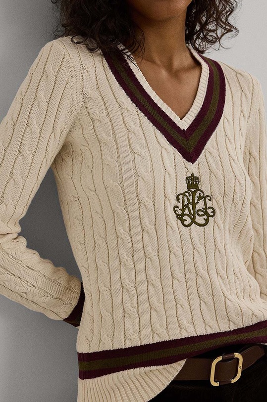 Βαμβακερό πουλόβερ Lauren Ralph Lauren μπεζ 200951624