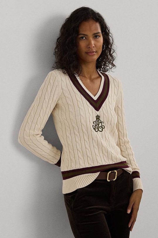 Βαμβακερό πουλόβερ Lauren Ralph Lauren 200951624 μπεζ