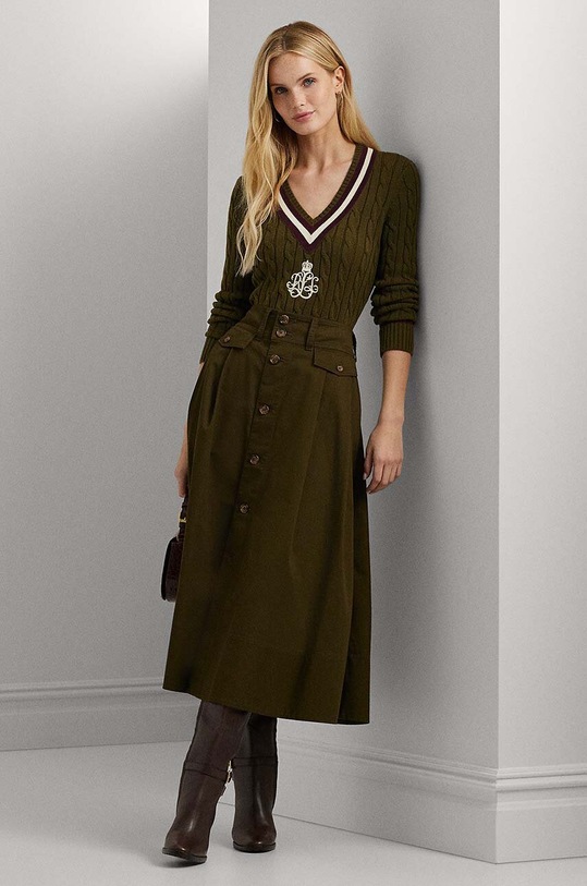 Ρούχα Βαμβακερό πουλόβερ Lauren Ralph Lauren 200951624 πράσινο