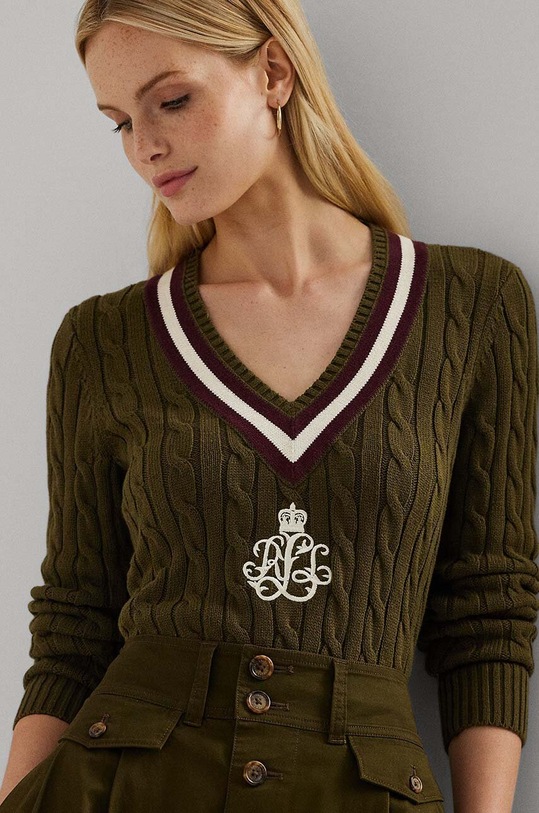 Βαμβακερό πουλόβερ Lauren Ralph Lauren πράσινο 200951624