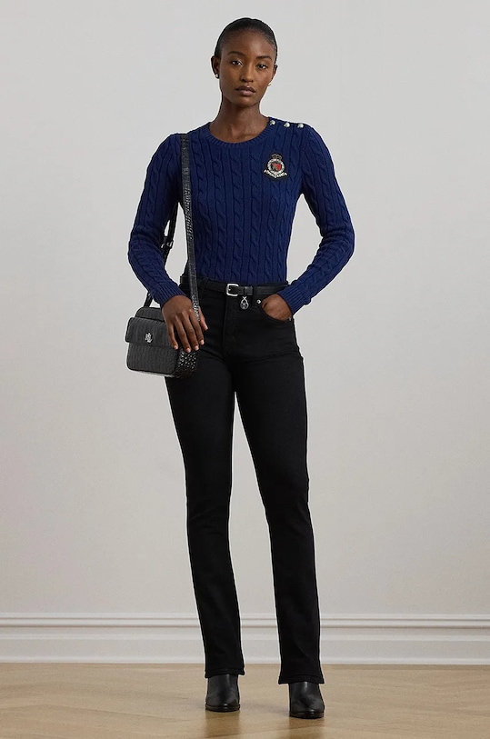 Bavlněný svetr Lauren Ralph Lauren námořnická modř 200955434