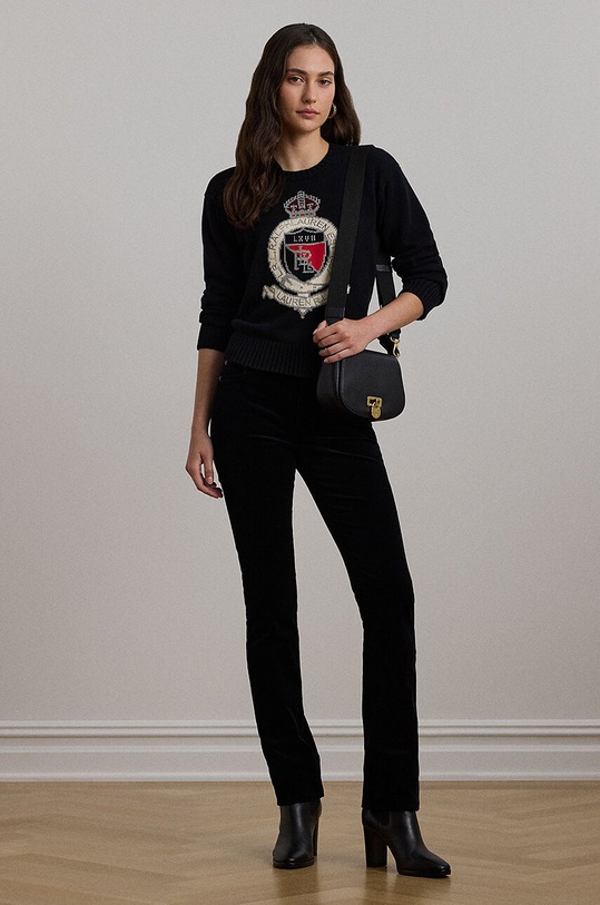 Памучен пуловер Lauren Ralph Lauren памук черен 200955737