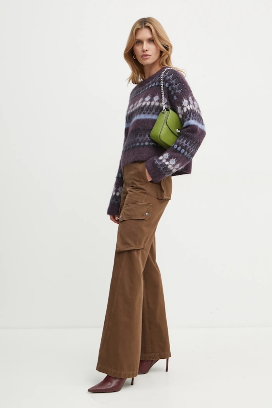 BOSS Orange sweter z domieszką wełny 50525157 fioletowy AW24