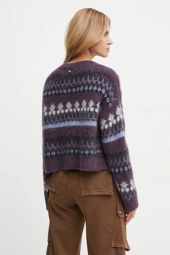 Odzież BOSS Orange sweter z domieszką wełny 50525157 fioletowy