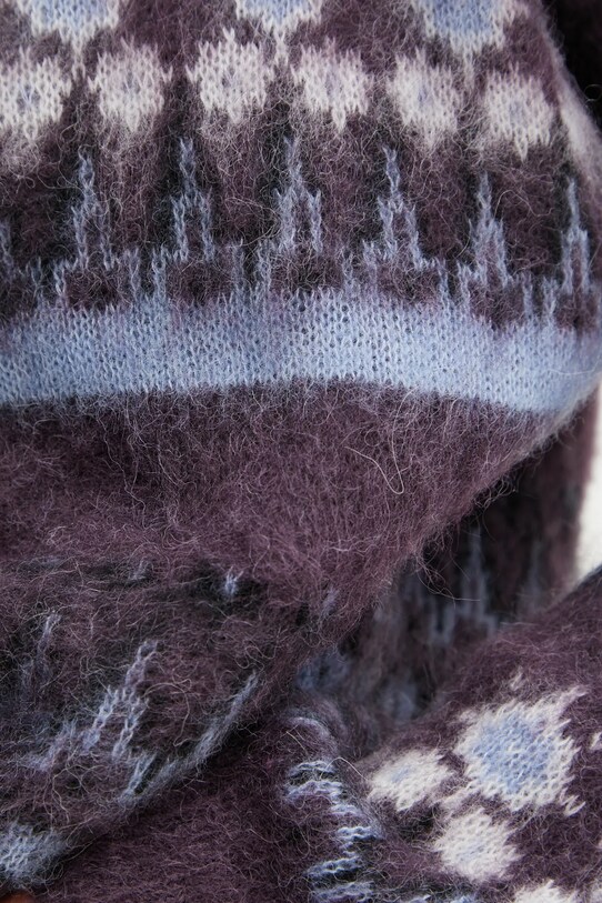 BOSS Orange sweter z domieszką wełny 50525157 fioletowy