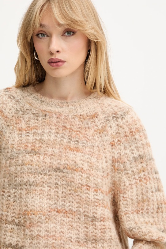 BOSS Orange sweter wełniany beżowy 50527837