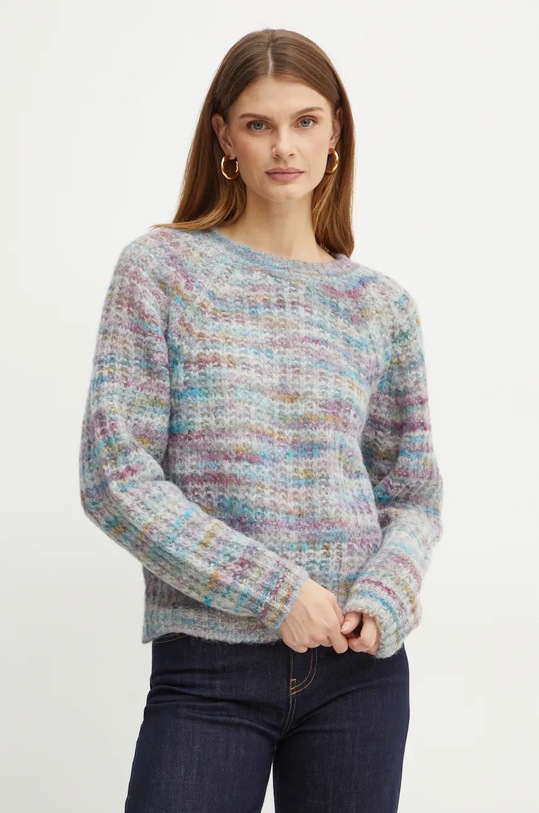 BOSS Orange sweter wełniany okrągły multicolor 50527837