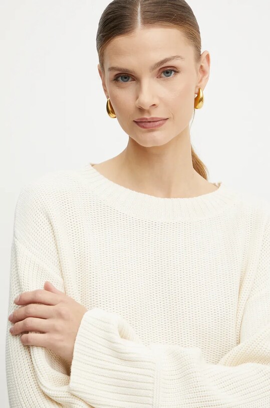BOSS Orange sweter wełniany beżowy 50535517