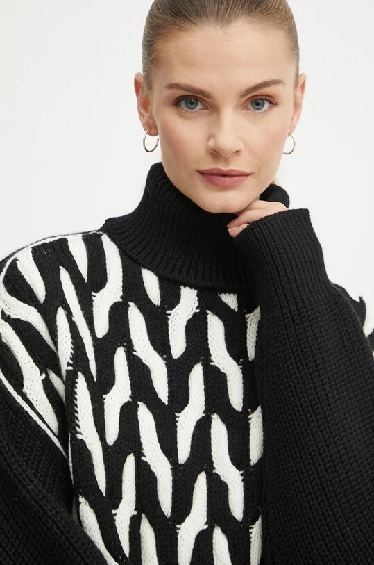 Vlnený sveter BOSS čierna 50523719