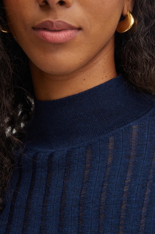 BOSS sweter wełniany 50523736 granatowy