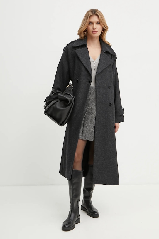 BOSS pulover de lână 50523743 gri AW24