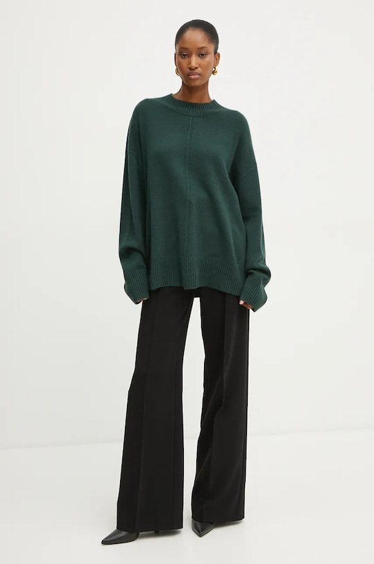 BOSS sweter kaszmirowy 50524052 zielony AW24