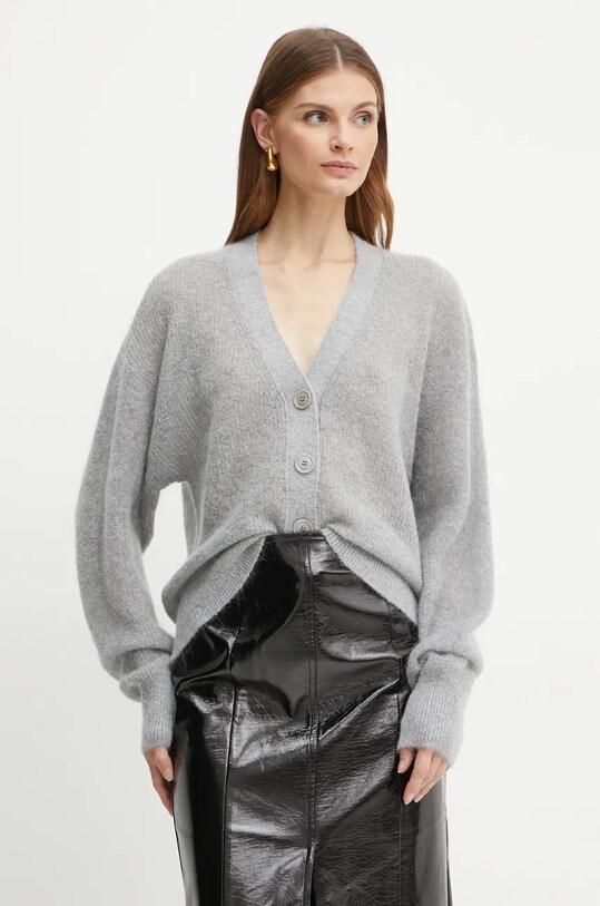 BOSS cardigan din lana melanj gri 50528487