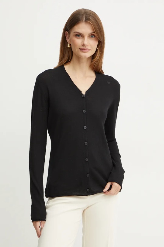 MAX&Co. cardigan din lână uni negru 2426346013200