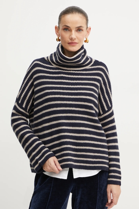 Kašmírový svetr MAX&Co. rolák námořnická modř 2426366014200