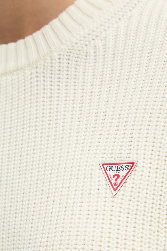 Guess Jeans sweter bawełniany W4BR08.Z3HM1 beżowy