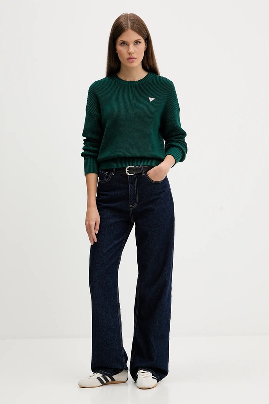 Guess Jeans sweter bawełniany W4BR08.Z3HM1 zielony NC25
