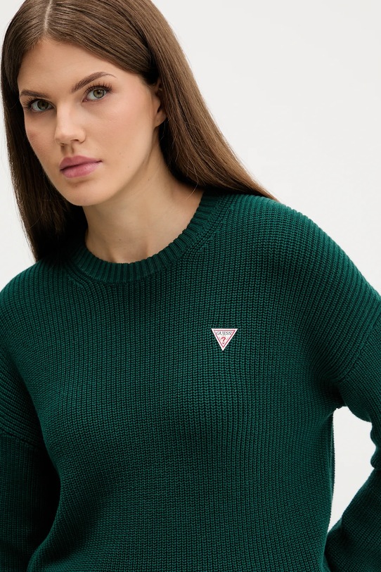 Guess Jeans sweter bawełniany zielony W4BR08.Z3HM1