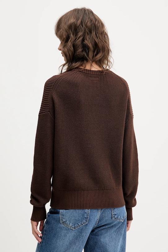 Odzież Guess Jeans sweter bawełniany W4BR08.Z3HM1 brązowy