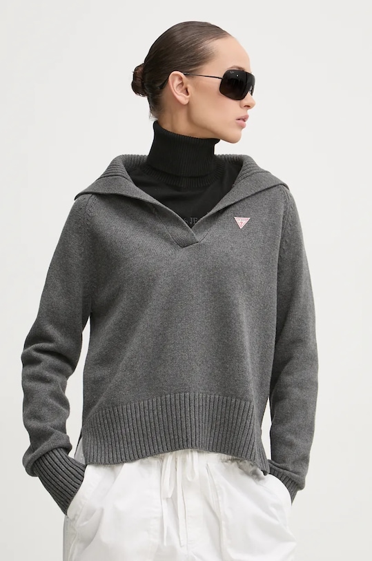 Guess Jeans sweter bawełniany bawełna szary W4BR14.Z3HM1