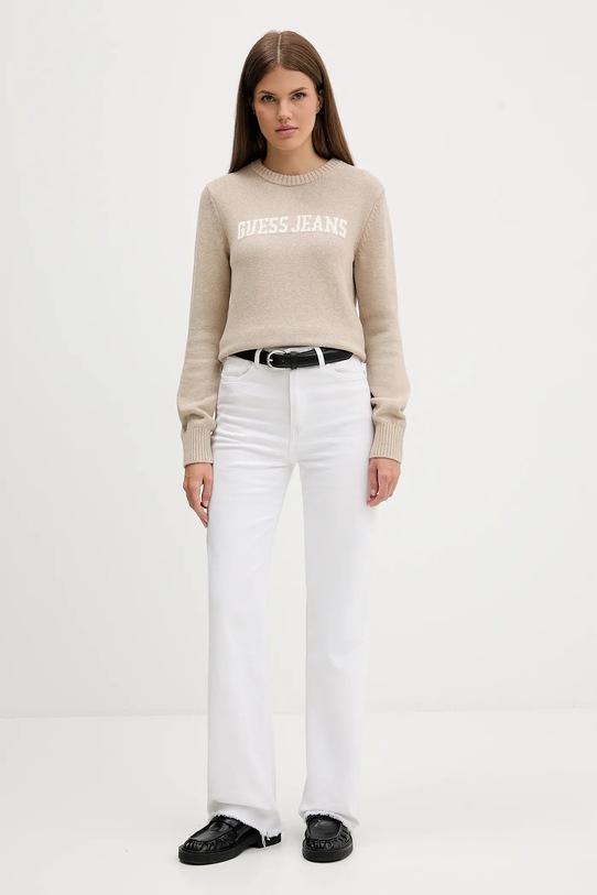 Guess Jeans sweter bawełniany W4BR10.Z3HM1 beżowy NC25