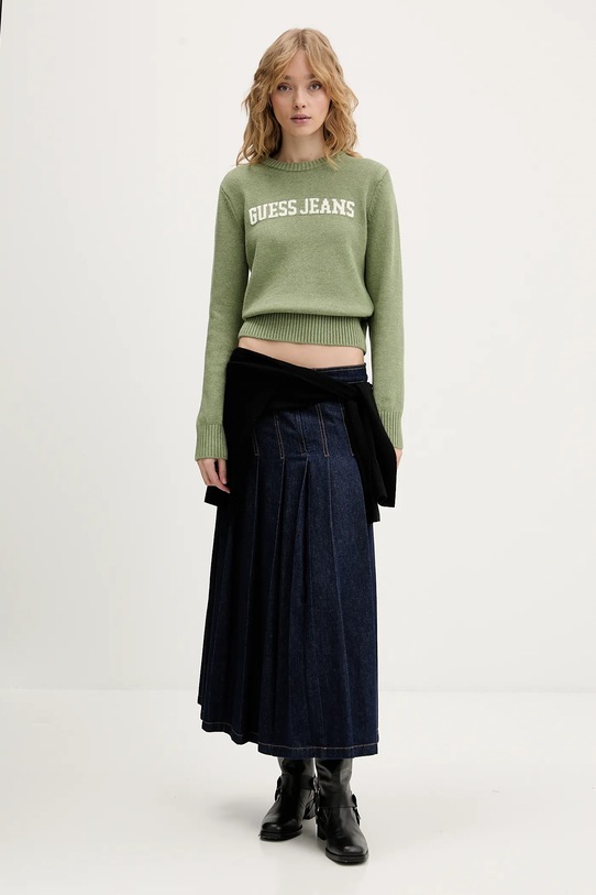 Guess Jeans sweter bawełniany W4BR10.Z3HM1 zielony AW25