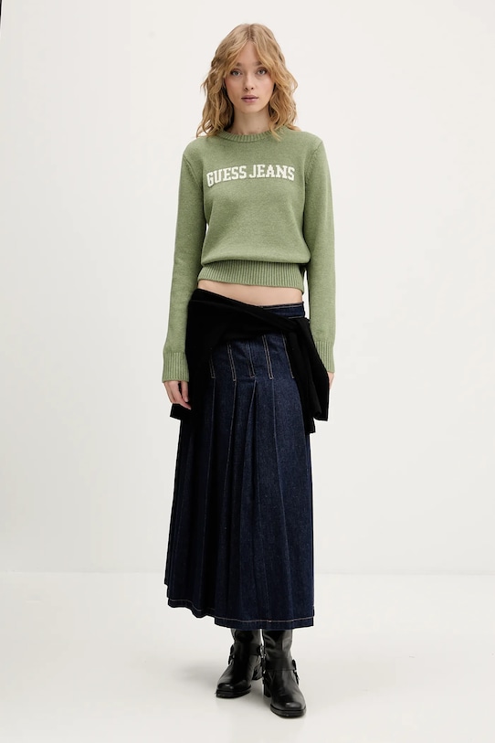 Guess Jeans sweter bawełniany W4BR10.Z3HM1 zielony AW25