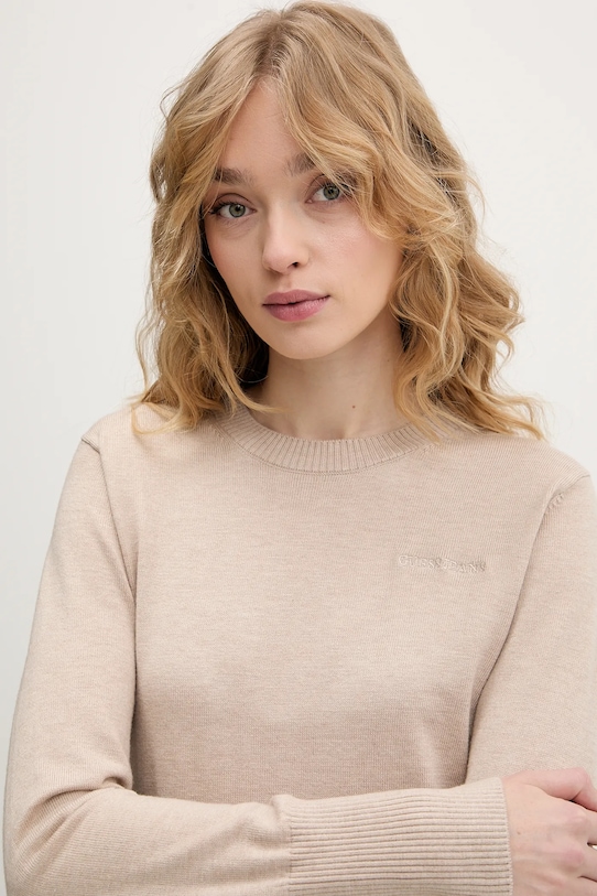 Guess Jeans sweter z domieszką wełny beżowy W4BR83.Z3HO2