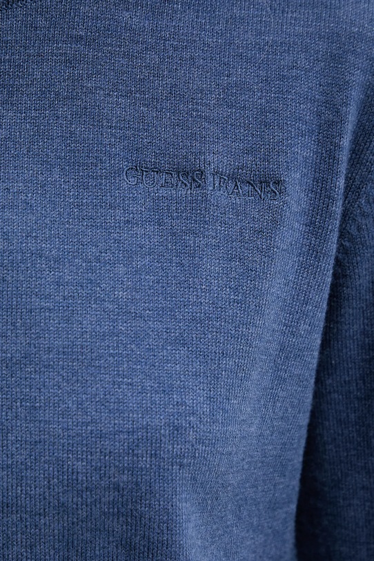 Guess Jeans sweter z domieszką wełny W4BR83.Z3HO2 niebieski