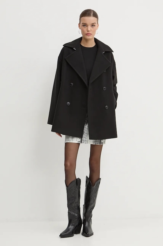 Guess Jeans sweter z domieszką wełny W4BR83.Z3HO2 czarny AW25