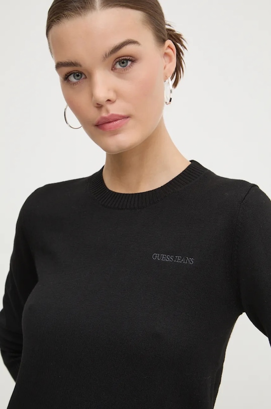 Guess Jeans sweter z domieszką wełny czarny W4BR83.Z3HO2