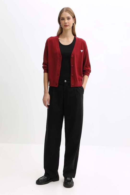 Kardigan s příměsí vlny Guess Jeans W4BR16.Z3HO2 burgundské NC25