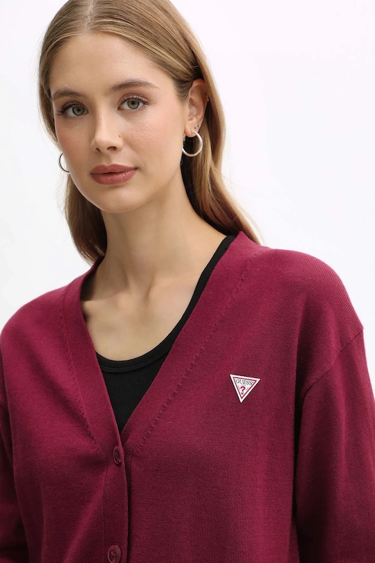Guess Jeans cardigan din amestec de lână burgundia W4BR16.Z3HO2