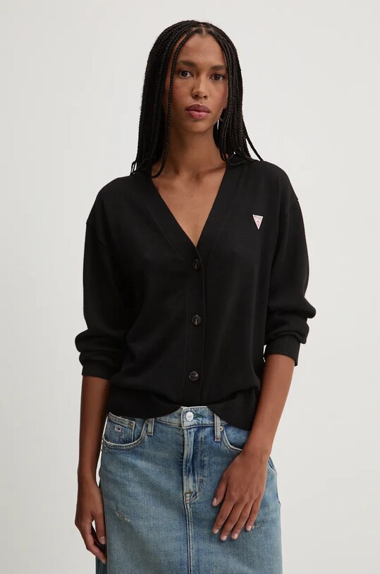 Guess Jeans cardigan din amestec de lana negru W4BR16.Z3HO2