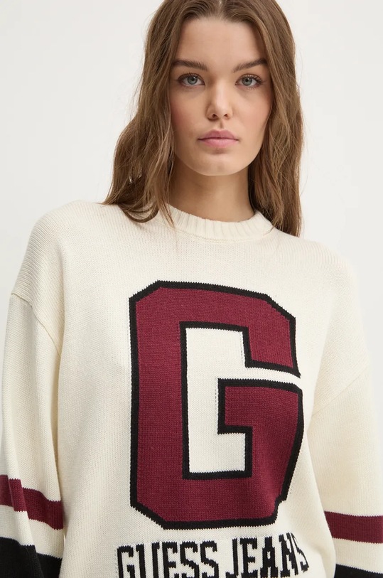 Sveter s prímesou vlny Guess Jeans béžová W4BR11.Z3HN2