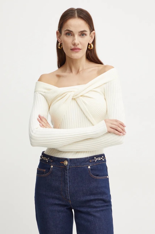 Pulover Guess MILANA bez uzorka bež W4BR0B.Z2V42