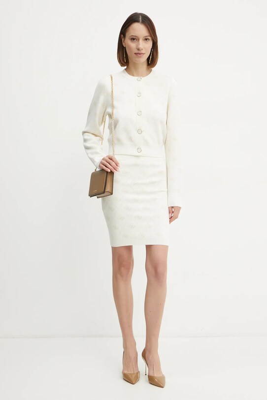 Guess kardigan z domieszką wełny SARAH W4BR0D.Z3JD2 beżowy AW24