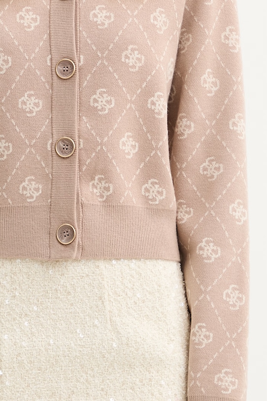 Guess kardigan z domieszką wełny SARAH beżowy W4BR0D.Z3JD2