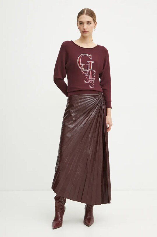 Guess pulover SELENA W4BR01.Z2NQ2 burgundia AW24