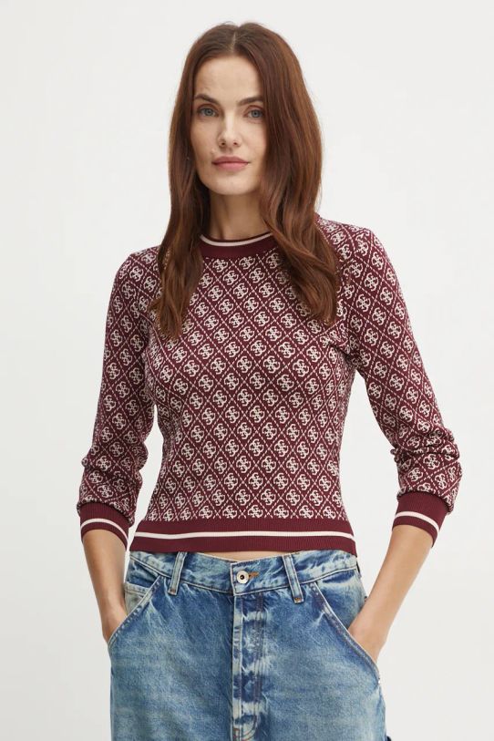 Guess sweter LISE pozostałe bordowy W4BR21.Z37K0