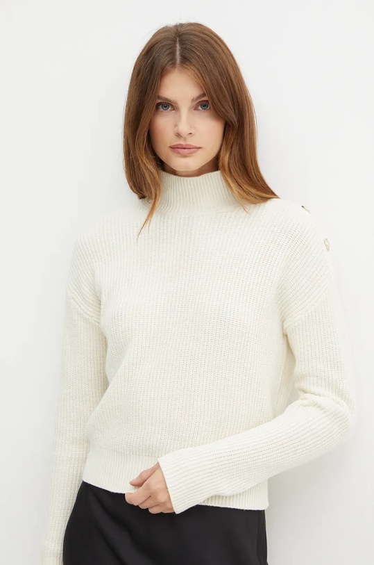 Svetr z vlněné směsi Guess ZYLEE béžová W4BR39.Z2WX0