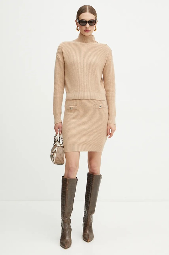 Πουλόβερ με προσθήκη μαλλιού Guess ZYLEE W4BR39.Z2WX0 μπεζ AW24