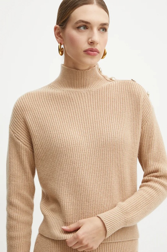 Πουλόβερ με προσθήκη μαλλιού Guess ZYLEE μπεζ W4BR39.Z2WX0