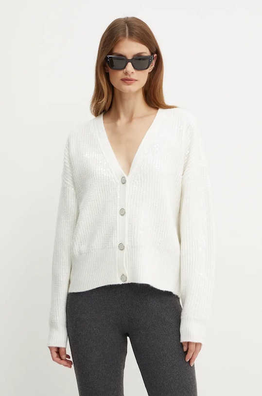 Ζακέτα από μίγμα μαλλιού Guess RILEY μελανζέ μπεζ W4BR44.Z3J92