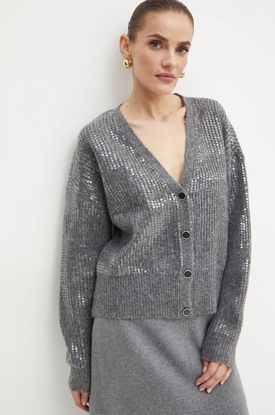 Guess kardigan z domieszką wełny RILEY melanż szary W4BR44.Z3J92