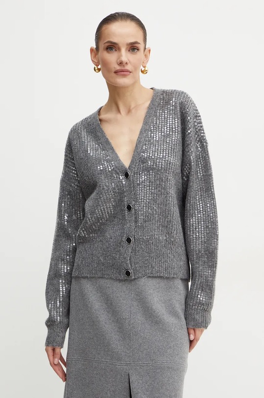 Guess kardigan z domieszką wełny RILEY szary W4BR44.Z3J92