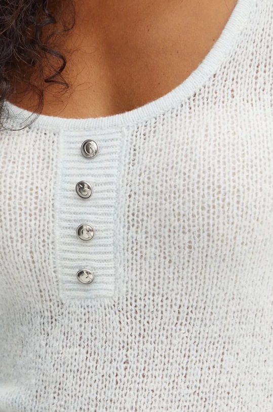 Svetr z vlněné směsi Guess SARIAH W4BR50.Z3HZ2 modrá