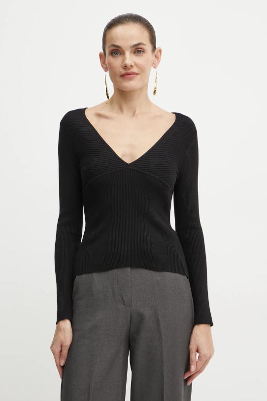 Svetr Guess CIRILA V výstřih černá W4BR69.Z2YK2