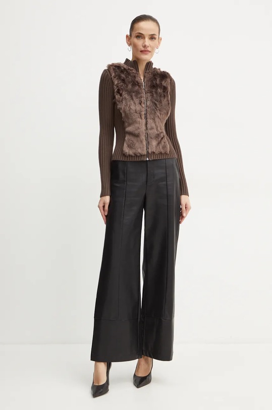 Πλεκτή ζακέτα Guess MILA W4BR74.Z2ZK2 καφέ AW24